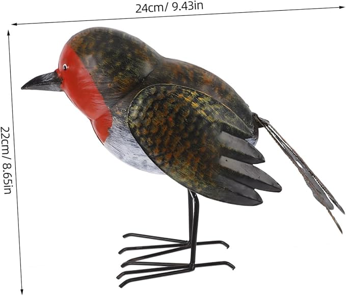 GANAZONO Small Metal Bird Statue Garden Iron Figurine for Outdoor Decor Sculpture for Patio and Rustic Home Decoration