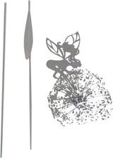 Fairies Wire Dandelion Stainless Garden Art Sculpture Steel Statue, Dancing Fairy Dandelion Garden Ornaments Art Decorations for Outdoor Yard Lawn Patio (C)