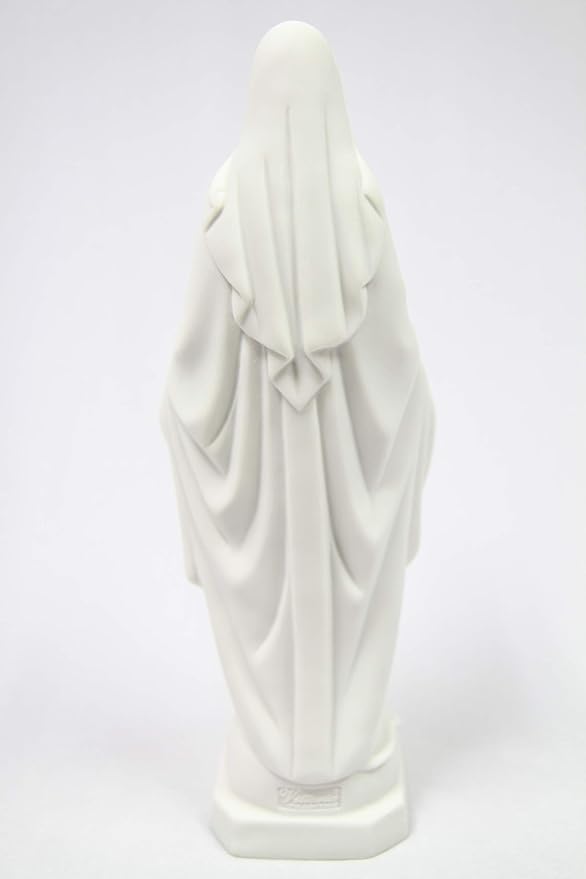 Vittoria Collection 12" Our Lady of Grace Virgin Mary Madonna Blessed Mother Religious Catholic Italian White Statue Sculpture Figurine Figure Made in Italy Indoor Outdoor Garden