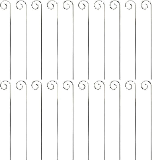 20Pcs Silver Stainless Steel Plant Label Hooks,Hanger Gardens Stake,Garden Markers Stake Plant Label Holder,Rustproof Deformed Garden Plant Sign Hooks Hanging Rods,Plant Container Accessories(20cm)