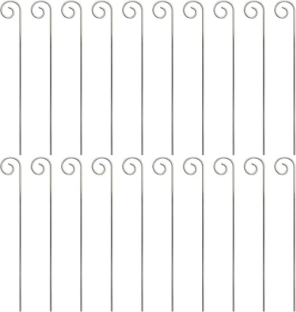20Pcs Silver Stainless Steel Plant Label Hooks,Hanger Gardens Stake,Garden Markers Stake Plant Label Holder,Rustproof Deformed Garden Plant Sign Hooks Hanging Rods,Plant Container Accessories(20cm)
