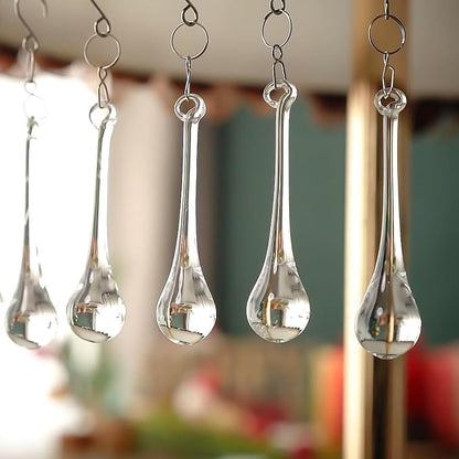 H&D 20pcs Hanging Chandelier Crystal Teardrop Prism Accent Rainbow Suncatcher Christmas Tree Decorations (Clear, 20X80mm)