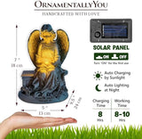 OrnamentallyYou Spring & Summer-Themed Garden Statues – Adorable Outdoor Decor for Lawn, Patio & Porch (Guardian Angel Reading Book Garden Statue, 10" Solar Powered Angelic Outdoor Figurine)