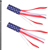 2 Pack 4th of July Windsock American Flag Wind Socks Outdoor Heavy Duty, 40" Stars Stripes USA Flag Windsocks for Patriotic Memorial Day Decorations & 4th July Decorations Outdoor Yard Garden Tree