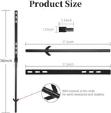 2 Pcs 36'' Yard Sign Stake for Outdoor, Metal Garden Posts with Barbed Anchors, Easy to Install, Rugged, Lightweight & Abjustable 3 Foot Signs Pole for Ground Lawn(Black)