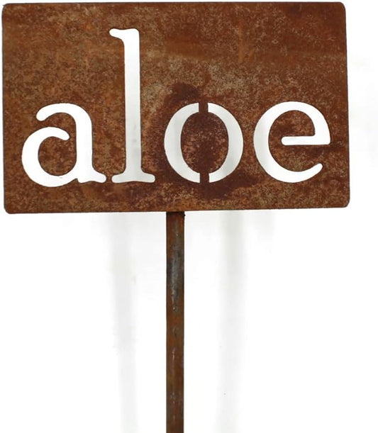 Classic Metal Garden Markers 19 Inches Tall (aloe, Naturally Rusted)
