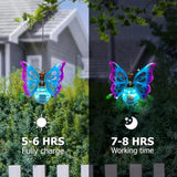 EVOLUX Solar Outdoor Butterfly Lights for Garden - Outdoor Statues Figurine Lights for Lawn, Patio, Balcony, Yard Ornament Cut Housewarming Gifts(2 pcs)