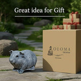 OLOMA Guinea Pig Lawn Accent Statue Solid Concrete Animal Art with Protective Resin Surface All Season Weatherproof Outdoor Indoor Decor for Home Yard Patio Lawn Shelf Display