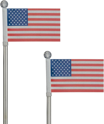 Regal Art & Gift Americana Flag Solar Stake Set of 2 – Decorative Patriotic LED Garden Lights, Weather-Resistant Metal and Acrylic Outdoor Landscape Path Decor for Yard and Patio – Flag