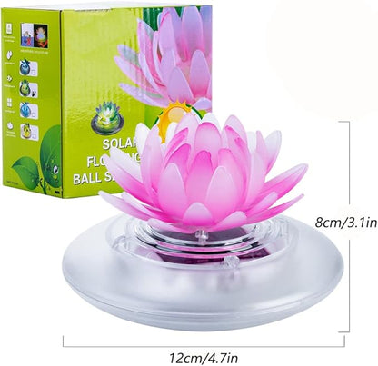pearlstar Solar Floating Pool Lights Outdoor Pond Decoration Lighting Waterproof Color Changing LED Garden Lotus Lamp for Swimming Pool, Lily Pond, Yard (Lotus-1pack)