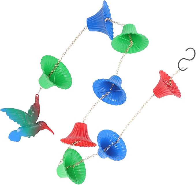 NUOBESTY Decorative Flower Basket Rain Chain for Downspouts, 8pcs Hanging Outdoor Garden Rain Chains, Window Beads for Balcony and Courtyard Water Drainage