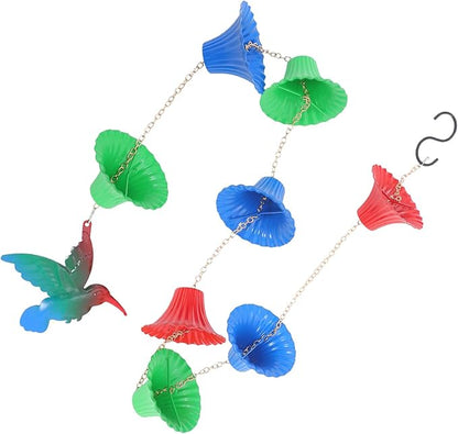 NUOBESTY Decorative Flower Basket Rain Chain for Downspouts, 8pcs Hanging Outdoor Garden Rain Chains, Window Beads for Balcony and Courtyard Water Drainage