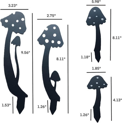 Metal Mushroom Yard Art Garden Decorative Stake Hollow Out Mushrooms Silhouette Statue Decor, 5pcs Mushroom Family Silhouette Sets for Pathway, Floor, Garden, Lawn, Outdoor Decorat (Metal Mushroom)