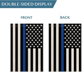 AVOIN colorlife Thin Blue Line House Flag 28x40 Inch Double Sided, American Stars and Stripes Police Officers Solidarity Yard Outdoor Decoration