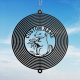 Personalized Ferret Metal Wind Spinner, Custom Hanging Decoration for Outdoor Display, Kinetic Garden Sculpture, Pet Lover Gift (Ferret Garden Wind Spinner)