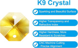 PATIKIL K9 Crystal Octagon Beads 2 Holes Pendants, 60 Pack 14mm Chandelier Prisms Parts Ornaments Hanging Beads for DIY Arts Crafts Decoration, Golden