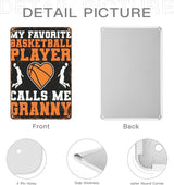 Vintage Tin Metal Sign My Favorite Basketball Player Calls Me Granny 8x12 Inch Retro Wall Decor for Home,Patio,Yard,Office,Funny Quotes and Motivational Sayings