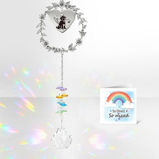 Rngmsi Dog Memorial Gifts for Loss of Dog, Pet Memorial Crystal Suncatcher Gifts, Loss of Doggie Bereavement Passing Away Sympathy Windows Hanging Remembrance Ornaments