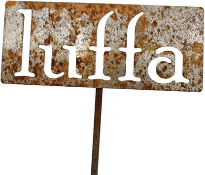 Classic Metal Garden Markers 19 Inches Tall (luffa, Naturally Rusted)