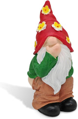 Spring Garden Gnome Statues - Funny Gnome Pants Down Outdoor Resin with Flower Hats Sculptures Decor for Indoor Home Table Patio Yard Porch Balcony, Housewarming Birthday