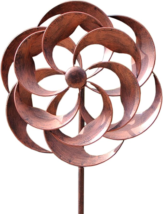360 Degrees Metal Swivel Classical Wind Spinner Willow Leaves for Patio Lawn Outdoor Yard Lawn Garden 70x20 Inches