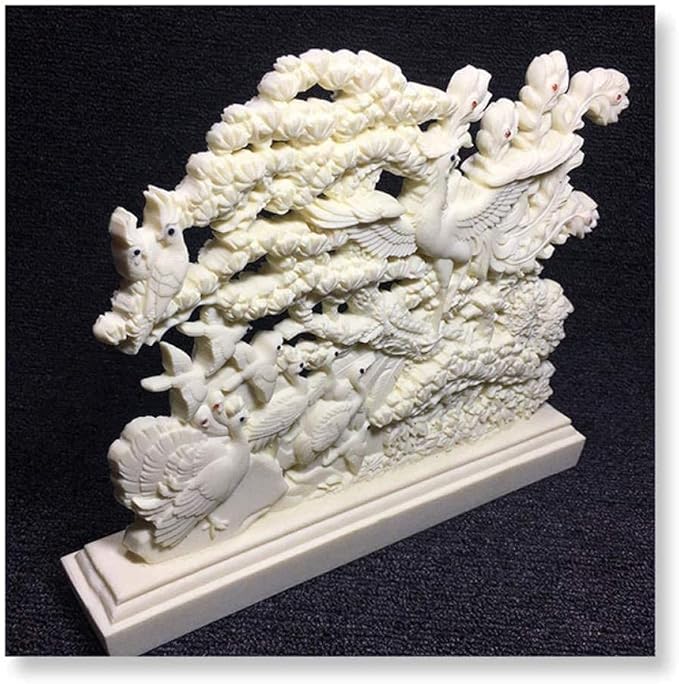 Garden Ornaments Decor Statue Outdoor,Abstract Unique Statue Sculpture Creative Statues and Sculptures Outdoor Decor for Garden,White Bird Phoenix Illustration Art Statue Auspicious Animal P