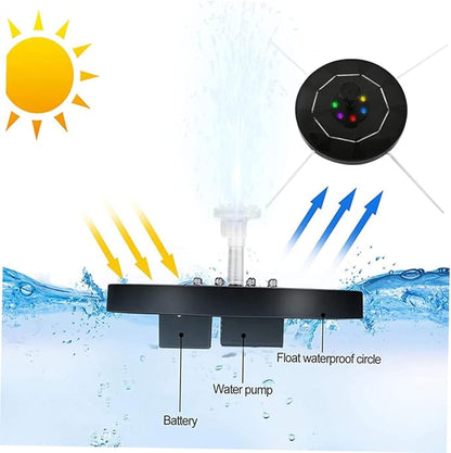 Solar-Powered Garden Fountain Decorative Aerator for Pool Led Water Pump Protection Easy to Install