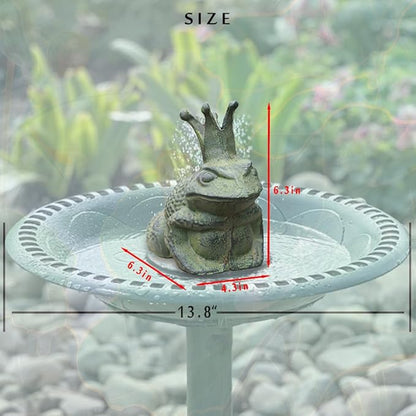 Cast Iron Frog Garden Statue Decor, Frog Pond Sitter Figurine, Frog Sculpture 6.3inches with Crown for Patio, Frog Garden Accent, Cute Outside Ornament, Heavy Duty Weights 4.4lbs