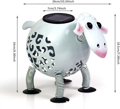Solar Garden Statues Sheep Solar Lights Wrought Iron IP44 Waterproof Sheep Figurines Garden Decor Metal Sculptures Lights for Car 10x7 Inch