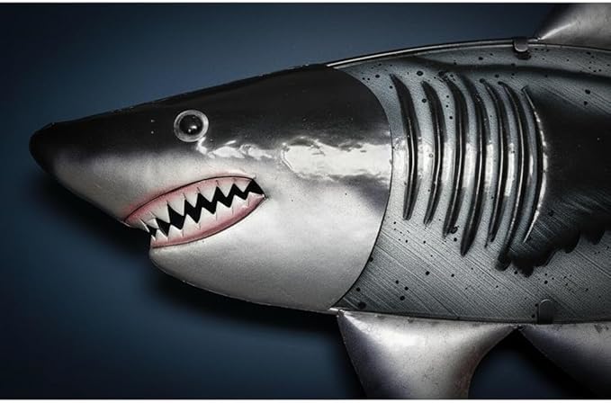 LIFFY Metal Shark Wall Decor, 36 Inch Large Fish Wall Art with Glass Accents, Hanging Ocean Theme Artworks Sculpture Decorations for Indoor Outdoor, Unique Nature Gift for Sharks Lover