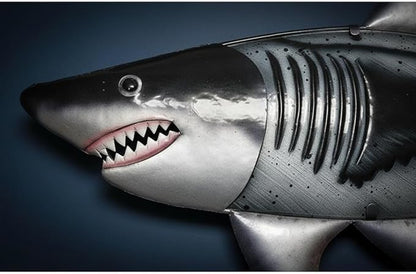 LIFFY Metal Shark Wall Decor, 36 Inch Large Fish Wall Art with Glass Accents, Hanging Ocean Theme Artworks Sculpture Decorations for Indoor Outdoor, Unique Nature Gift for Sharks Lover