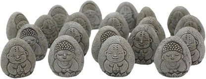 predolo 20Pcs Resin Stone Buddha Relief Statue Garden Decoration for Corridor, Study