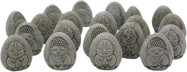 predolo 20Pcs Resin Stone Buddha Relief Statue Garden Decoration for Corridor, Study