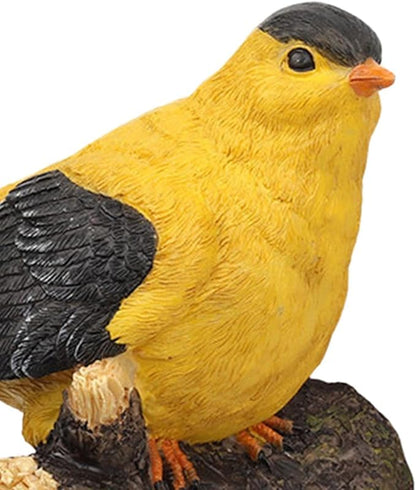 Bird Model Resin Bird Figurine Tropical Tree Hanging Ornaments Animal Bird Statue for Wedding Garden Fence Porch Decoration - Yellow