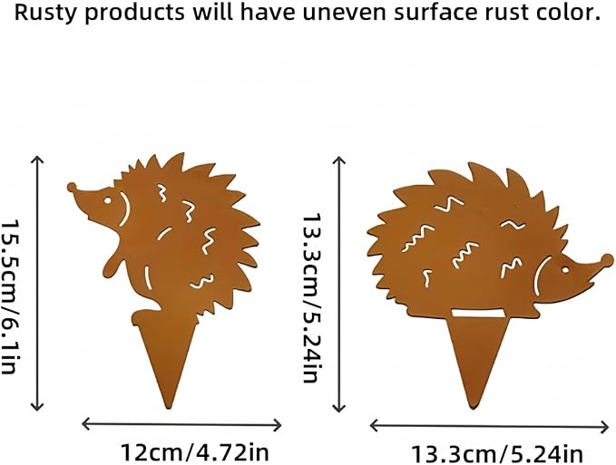 Iron Animal Decorative Garden Stake Set Rusted Yard Ornaments for Indoor/Outdoor Backyard Decor Iron Garden Sculptures Outdoor