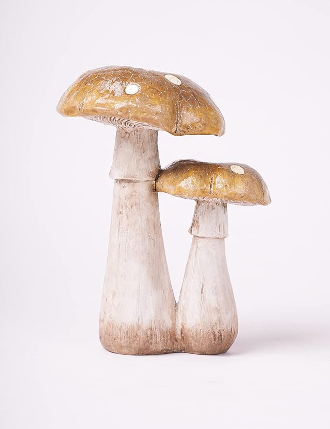 SEINHIJO Mushroom Statue Fairy Garden Decor Outdoor Figurine Polyresin Patio Gift 7.1 Inch