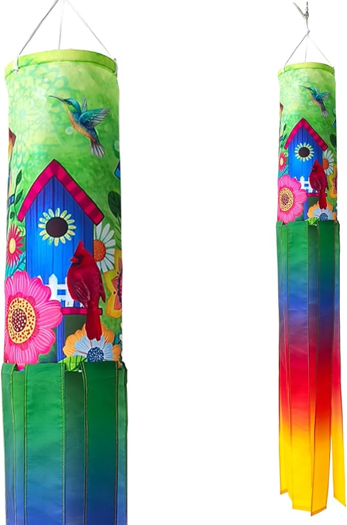 2pcs Windsock 40 Windsock Durable Outdoor Hanging, 40 Inch Seasonal Farmhouse Yard Garden Outside Decoration