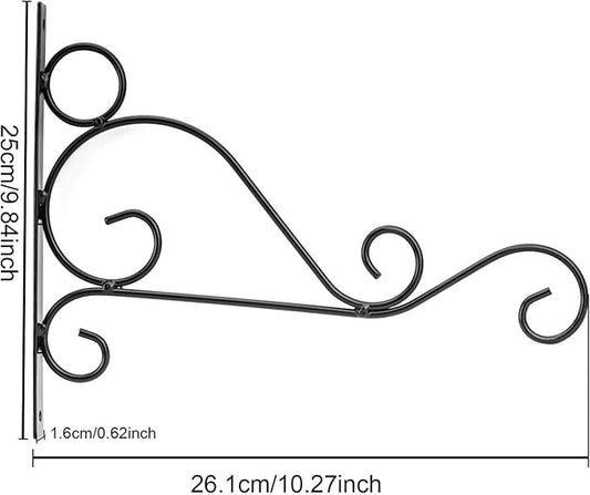 KEILEOHO 6 PCS 10 Inches Hanging Plant Bracket, Wall Mount Metal Plant Hanger with Screws, Iron Plant Brackets for Hanging Baskets Plants Flower Wind Chimes Bird Feeders Indoor Outdoor Home Decor