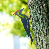 Woodpecker Silhouette for Tree, Metal Bird Yard Art Decor, Weatherproof Outdoor Garden Statue, Bird Ornament for Patio, Lawn, Backyard