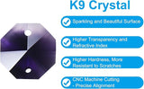 PATIKIL K9 Crystal Octagon Beads 2 Holes Pendants, 60 Pack 14mm Chandelier Prisms Parts Ornaments Hanging Beads for DIY Arts Crafts Decoration, Dark Purple