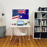 USA Australia Combination Flag 3X5FT, American Australian Flags,Both Sides Printed, Men Women Banner,Vibrant Colors, Double Stitched with 2 Brass Grommets, Bar Garden Street Decoration, GYM, Office Decor,Indoor Outdoor Use,Gifts. (US-AUS-X, 3x5ft)