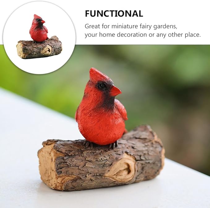 Scicalife Cardinal Garden Decor Red Bird Resin Ornament Hanging on Tree Outdoor Lawn Decorations Hand-Painted Bird Sculpture for Patio and Yard