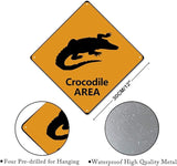 Crocodile Crossing Xing Sign Beware of Crocodile Metal Sign Ocean Animal Funny Warning Sign Crossing Zone Sign for Farm Yard Front Door Indoor Outdoor Street Sign 12x12in