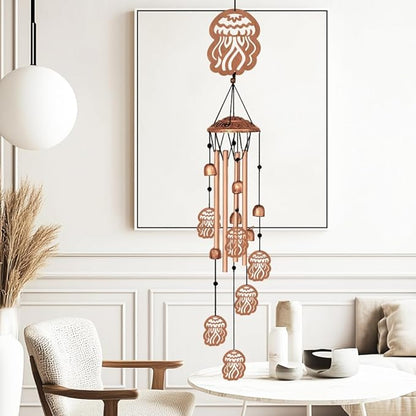 Wind Chimes for Outside, Melodious Melodic Tones Jellyfish Style Windchimes Suitable for Outdoor Garden Patio Porch Decor, Unique 33“ Metal Memorial Wind Chimes Friendship Gifts for Women
