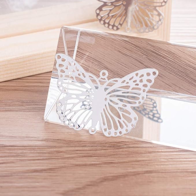 longsheng 10pcs Silver Butterfly Hanging Suncatcher DIY Metal Parts Hand-Crafts Pendant Ornament Drop