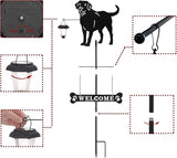 BAYN Solar Labrador Silhouette Dog Breed Welcome Sign with a Lantern Outdoor Decorative Garden Stakes for Yard, Lawn, Patio, Pathway