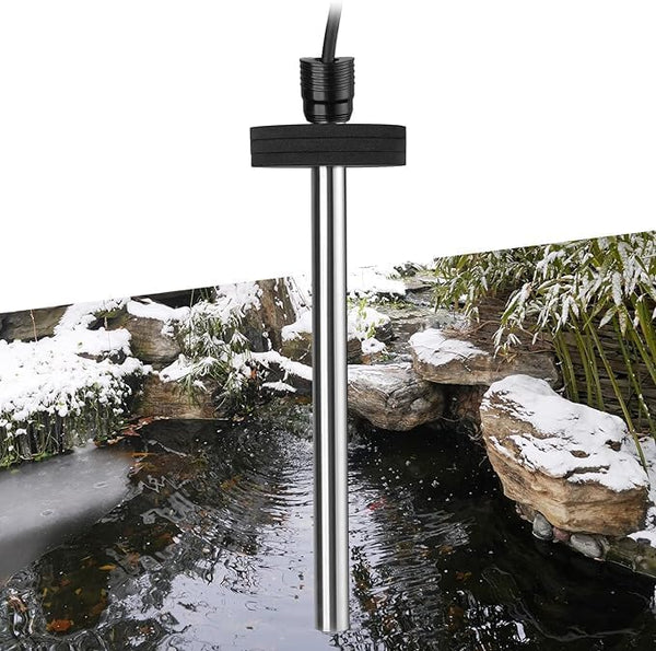 HITOP Outdoor Pond Heater - 150W 300W 600W Aquarium Heater for Small Ponds, Pond De-icer with 16.4Ft Long Cable Wire and Floatable Foam