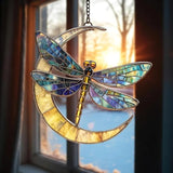 Dragonfly Acrylic Suncatcher Dragon Fly Stained Glass Effect Window Hanging Dragonflies Sun Catcher Bohemian Garden Decor Valentines Day Decoration Gifts for Girlfriend Wife Women Teacher