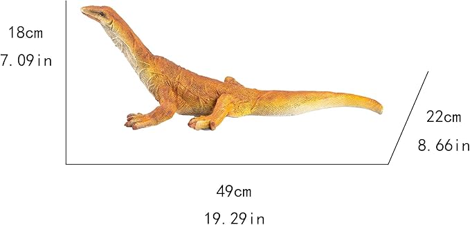 Outdoor Resin Lizard Garden Statue, Brown, 23.23 x 11 x 10.24 inches Large Outdoor Resin Reptile Models Tropical Lizard Yard Art