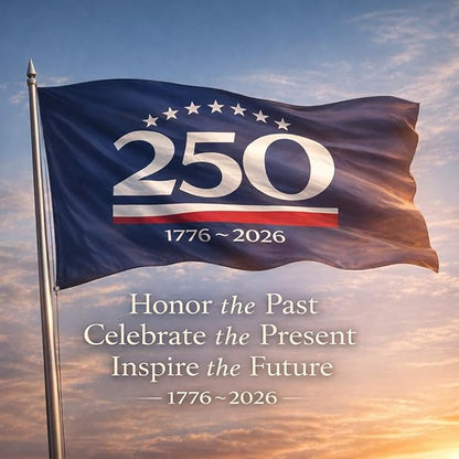 US 250 Flag – 250th Anniversary USA Double Sided 3-Ply Outdoor Flag, We The People 1776-2026 Patriotic Yard & House Banner for 4th of July (8, 5X8)